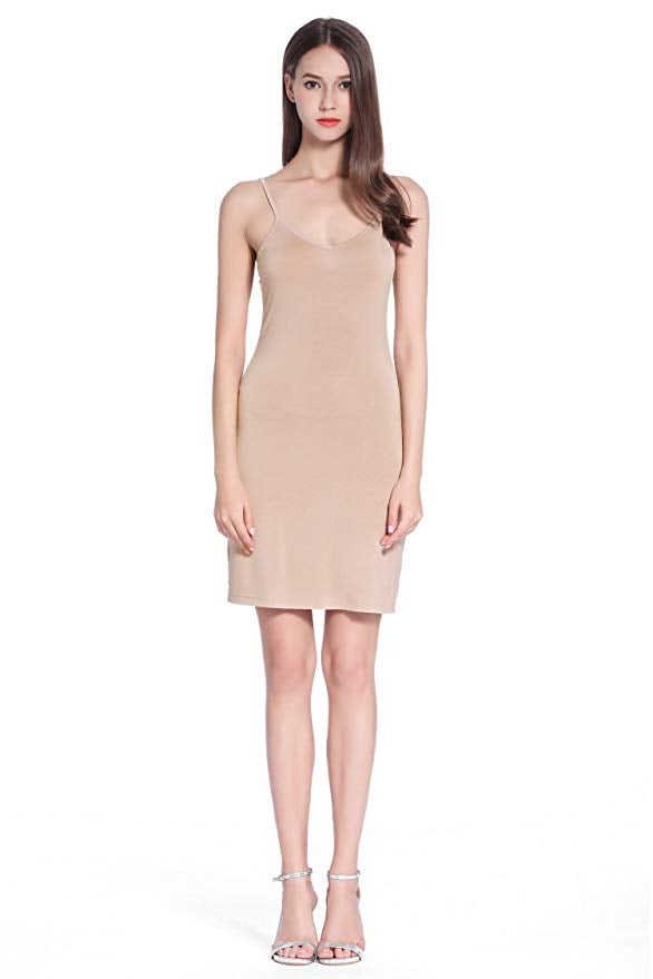 Women's Sleeveless Long Cami Dress Top - Strappy Swing Vest In Mocha, Sizes 8-26 (95% Viscose, 5% Elastane)