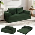 thumbnail image 1 of Sofá Cama Convertible, Sofá Cama Futón Plegable De Pana con Almohadas, Sofá Deshuesado, Cómodo Sofá De Sala De Estar, Dormitorio, Verde, 1 of 2