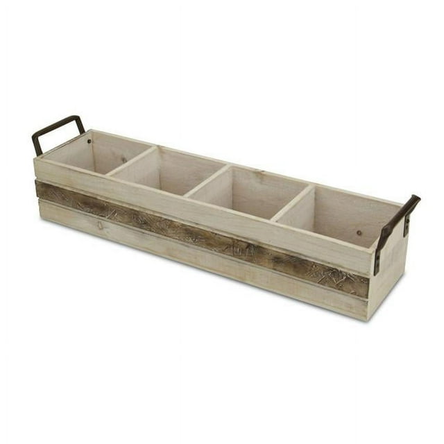 Cheungs FP-3879PW Wood Storage Piece with 4 Compartments - Rectangular