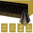 thumbnail image 3 of 4 Pack Black and Gold Tablecloths - 86.6"x51.2" Rectangular Black Gold Table Cover for Weddings Birthdays First Communion Baby Showers Graduation, 3 of 7