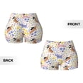 thumbnail image 5 of Haiem Floral Puppy No Front Seam Biker Shorts for Women Yoga Workout Gym Bike Shorts with Tummy Control Moisture-Wicking-Medium, 5 of 9