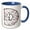 Blue/White, variant on 3drose, Pink and Black Hearts Xs and Os Monogram Initial D, 15oz Mug