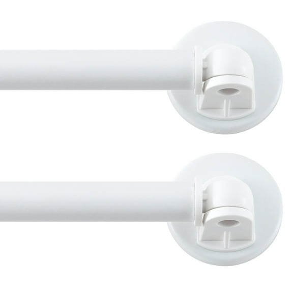 Turquoize 2 Pack Adjustable Magnetic Curtain Rods 16 to 28 inch Multi-Use for Iron and Steel Place with Upgraded Rotating Head, White