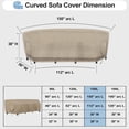 thumbnail image 2 of Waterproof Curved Outdoor Sectional Cover - UV Resistant Windproof Patio Sectional Sofa Covers for Deck, Lawn and Backyard, Heavy Duty Furniture Covers (150Lx36Dx38Hx112FL, Camel), 2 of 15