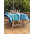 thumbnail image 3 of Outdoor Table Cloth with Umbrella Hole and Zipper, Ocean Beach Waterproof Rectangle Tablecloth 54"x80", Modern Blue Coastal Wave Oil Painting Art Washable Table Cover for Outside Party Patio Picnic, 3 of 8