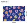 thumbnail image 4 of Yayeee Bath Rugs for Bathroom Floor Set of 2 Non Slip Fluffy Soft Absorbent Mat, Blue Colorful Candies, 4 of 7
