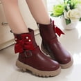 thumbnail image 2 of Huowey Children Thick Heeled Thick Soled Girls Mid Length Boots Fashionable Pearl Bow Children Short Boots, 2 of 8