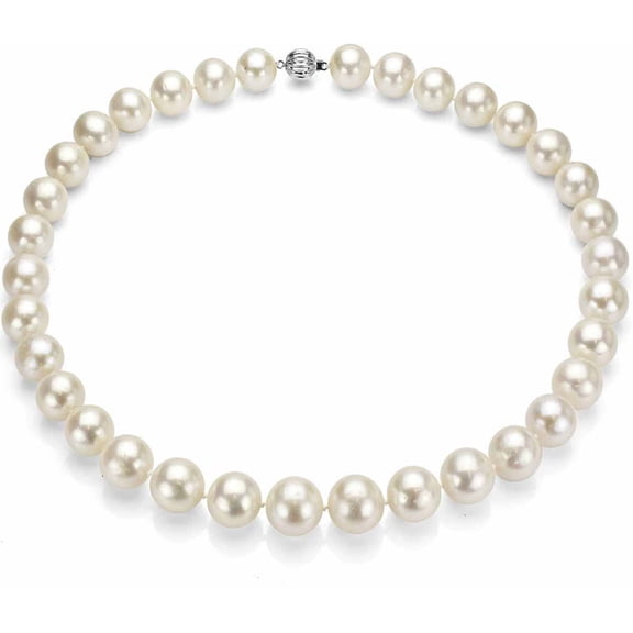 ADDURN Ultra-Luster 6-7mm White Genuine Cultured Freshwater Pearl 18" Necklace and Sterling Silver Ball Clasp