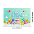 thumbnail image 3 of Colorful Dinosaur Themed Happy Birthday Banner Background Party Decors for Birthday Parties Photography Props Backdrop Decorations, 3 of 8