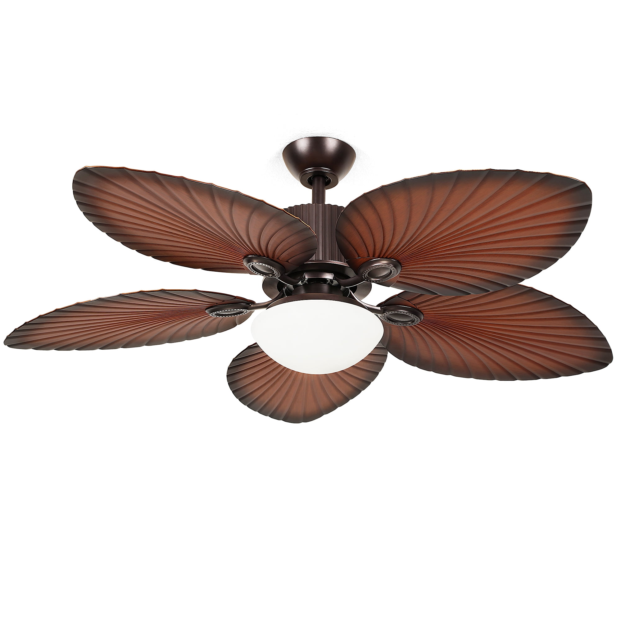 Uforic 52" Espresso 5-Blade Ceiling Fan with LED, remote control, 6-speed quiet DC motor, reversible, Walnut