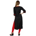 thumbnail image 6 of Bimba Women Black Red Rayon Tunic 3/4 Sleeve Kurta Kurti Casual Summer Clothing, 6 of 7