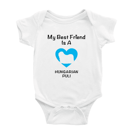 

My Best Friend is A Hungarian Puli Dog Funny Baby Romper Infant Clothes