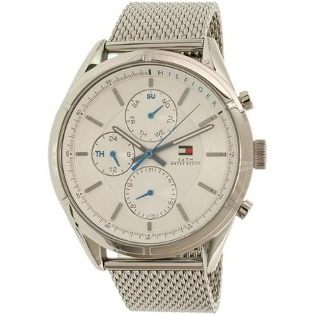Tommy Hilfiger Silver Dial Stainless Steel Mesh Mens Watch 1791128