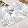 thumbnail image 6 of Neutral Coastal Starfish Coral 16x24 Flannel Bath Mat for Bathroom, Anti-Slip Backing Soft Bathroom Rug, Washable Water Absorbent Mat, 6 of 9