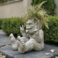 thumbnail image 3 of Maceta de jardín de roca Big Foot divertida, maceta de Big Foot con dedo medio, maceta novedosa de Sasquatch para patio, césped, jardín, interior y exterior, decoración del hogar, 3 of 7