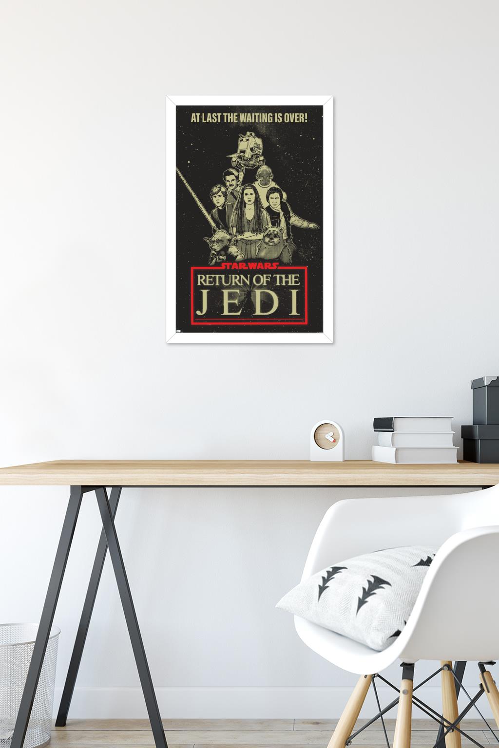 Star Wars: Return of the Jedi - The Wait Is Over Wall Poster, 14.725" x 22.375" Framed