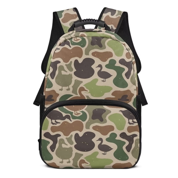 HUISEFOR Duck Camo Backpack for School Kids Girls 17 Inch Large Capacity Kids Backpack, Lightweight Breathable College Students Backpacks Comfortable Shoulder Bookbag