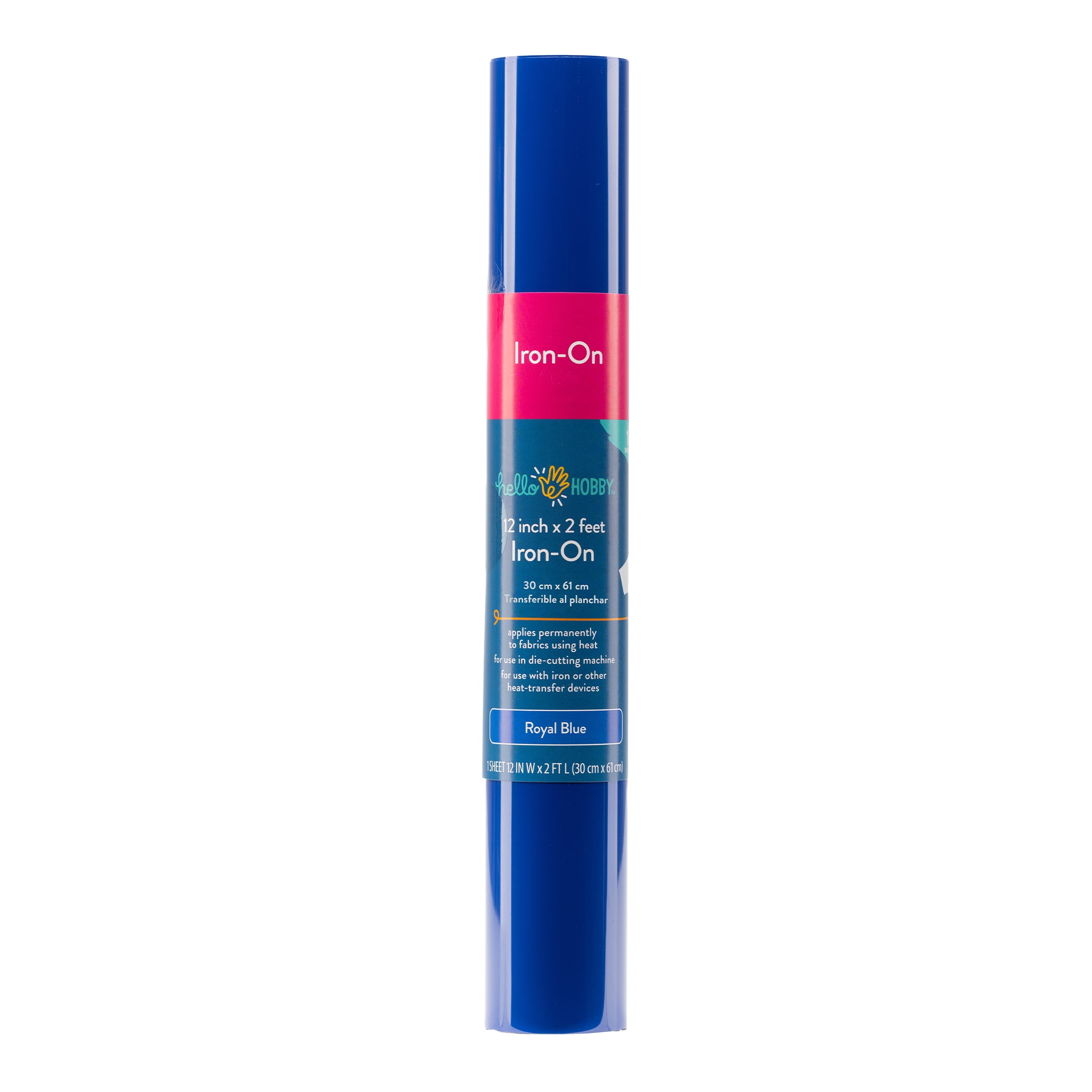 (2 pack) Hello Hobby 12" x 2' Royal Blue Iron-On Craft Vinyl Roll