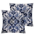 thumbnail image 2 of Awypu Navy Blue and White Farmhouse Decorative Throw Pillow Covers Set of 2 Blue Boho Decorative Pillows Soft Boho Room Decor for Couch Sofa and Bed White, 2 of 6