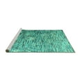 thumbnail image 2 of Ahgly Company Machine Washable Indoor Rectangle Abstract Turquoise Blue Modern Area Rugs, 2' x 4', 2 of 4