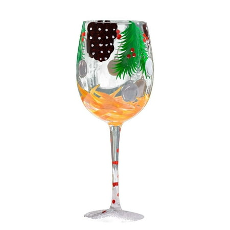 

ZAROYEAX Christmas Red Glass Christmas Creative Gift Glass Red Glass Champagne Glass Creative Picture Hand Painted New Year Christmas Goblet