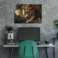 thumbnail image 4 of Mudket Blue Eyed Stalking Leopard Jungle Canvas Wall Art, Realistic Safari Wildlife Cool Posters Print Waterproof Canvas for Man Cave Office Living Room Home Decor, Framed Ready to Hang - 12"L x 8"W, 4 of 9