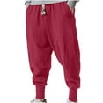 thumbnail image 2 of Mens Big and Tall Pants with Pockets Plus Size L-5X Baggy Drawstring Hiking Jogger Trousers Casual Solid Comfort Elastic Waist Tapered Pant, 2 of 4
