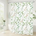 thumbnail image 2 of Small Stall Shower Curtain 36 x 72, Narrow Half Watercolor Floral Fabric Shower Curtain for Bathroom, Sage Green Butterfly Flower Waterproof Shower Curtain Set, 2 of 6