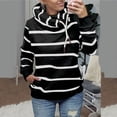 thumbnail image 2 of Blusa de manga larga con cuello alto y estampado de rayas para mujer Fridja  fksj4099, 2 of 5