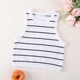 thumbnail image 2 of Bxsruta Women's Ribbed Striped Crop Tank Top Sleeveless Crew Neck Casual Workout Top, 2 of 8