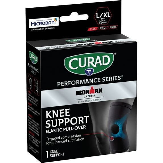 Curad Performance Series Ironman Elastic Knee Support, LG/XL, 1 ct (Pack of 2)