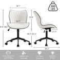 thumbnail image 6 of Kidol & Shellder PU Leather Desk Chair, Adjustable Swivel Office Chair, Upholstered Modern Task Chair with Wheels, Ergonomic Swivel Chair, High Back Chair, White, 6 of 7