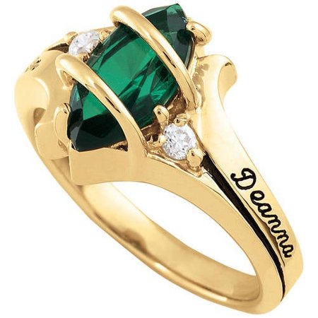 Personalized Family Jewelry Women's Mystique Class Ring available in Valadium, Silver Plus, 10kt Yellow Gold