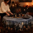 thumbnail image 4 of StlyGar 60In Black Flower Round Tablecloth Water Resistant SpillProof Table Cloth, 4 of 5