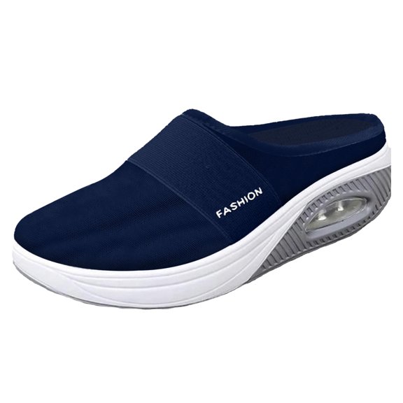 Barefoot Backless Mule Sneakers for Women Wide Platform Tennis & Racquet Sport Shoes Slip On House Slippers Lightweight Breathable Mesh No-slip Sole with Arch Support Casual Comfort Beach Sandals, 41