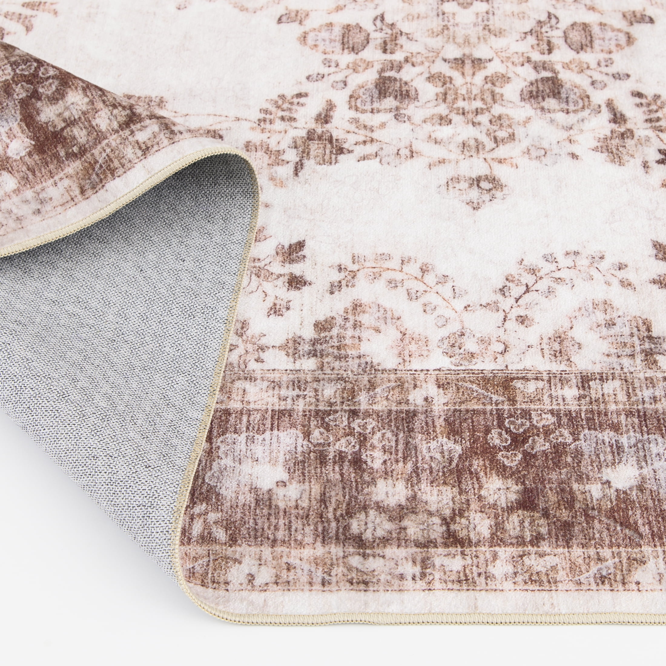 Home Décor Collection Washable Brown Trellis Faux Fur Indoor Runner Rug, 20"x60"