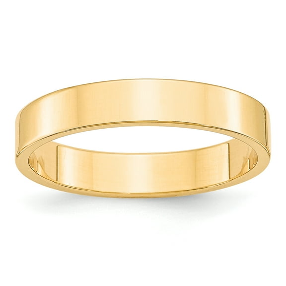 14k Yellow Gold 4mm Lightweight Flat Band Size 7