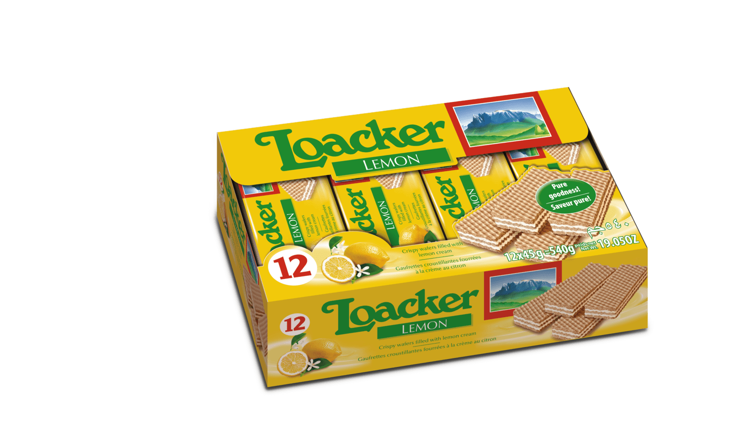 Loacker Lemon Wafers, 45g/1.59oz, pack of 12
