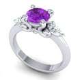 thumbnail image 5 of Diamond-Capitals 2.50 Carat Round Cut Amethyst Gemstone Natural Diamond Fine Engagement Ring for Women 14K White Gold Size 6, 5 of 8