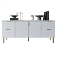 thumbnail image 3 of CASTLE PLACE 4-Drawers and 2 Large White Contemporary Sideboard Accent Cabinet, 3 of 11