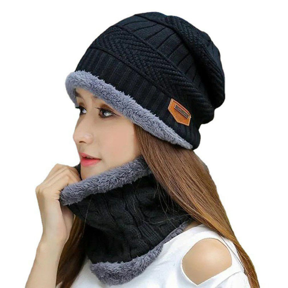 Men Women Crochet Knit Plicate Baggy Beanie Winter Warm Wool Skull Hat Cap Sport 