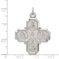 thumbnail image 2 of 925 Sterling Silver Four Way Reversible Medal Necklace Charm Pendant Religious, 2 of 6