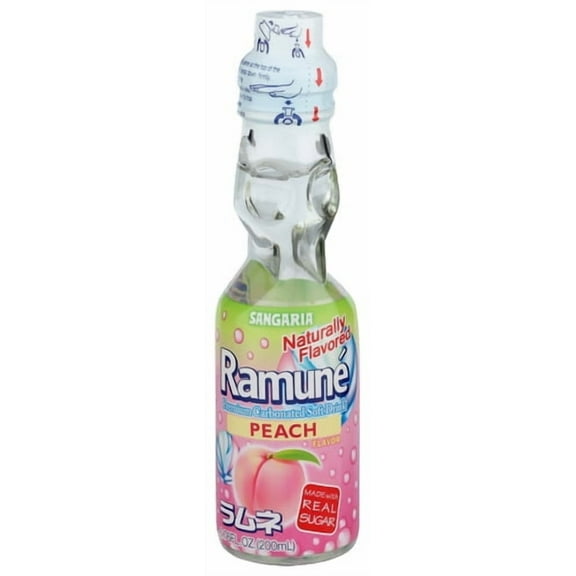 Pack of 18 Sangaria Ramune Peach 6.76 fl oz