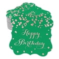 thumbnail image 1 of Inkdotpot Pack Of 100 Happy Birthday Paper Tags DIY Craft Bracket Shape Real Rose Gold Foil Hang Tags, 1 of 6