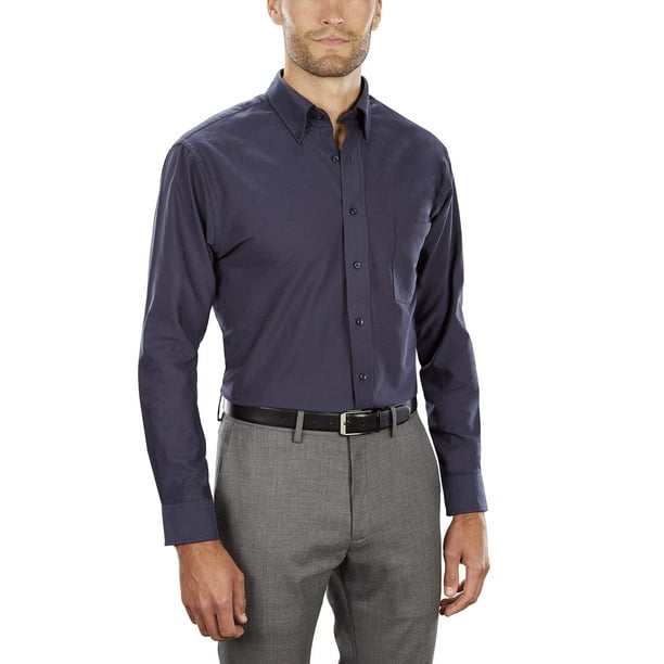 Camisa de vestir Van Heusen Regular Fit Oxford Solid para hombre