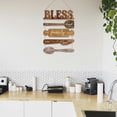 thumbnail image 6 of 5 PCS Bless Wooden Signs Cutlery Wall Decorative Plaque Restaurant Art Decor Wall-Mounted Hanging Wood Signs Entryway Wall Art Decoration for Restaurant Kitchen Cafe Dining Room Decor, 6 of 6