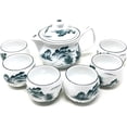thumbnail image 3 of TJ Global Chinese Japanese Porcelain Tea Set with Traditional Design, 100% Handmade Traditional Tea Ceremony Set with Teapot and 6 Teacups (Mountains), 3 of 5
