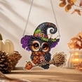 thumbnail image 6 of Halloween Diamond Art Hanging Ornament, Witch Owl Diamond Art Pendant, Acrylic Crystal Rhinestone Door Window Wall Decor by MPOISVA, 6 of 8