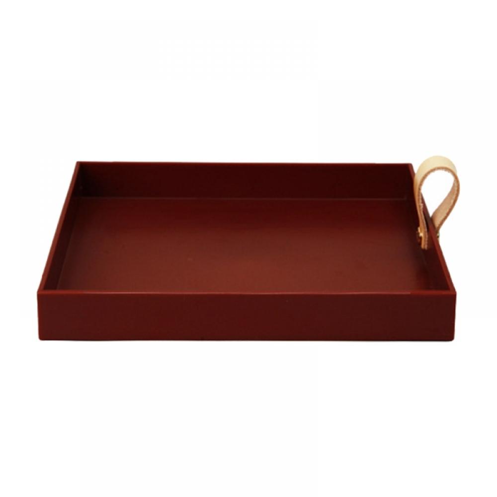 White Coffee Table TrayPU leather handleSpacious & SturdyPerfect for