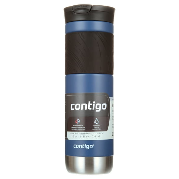 Contigo Byron 2.0 Stainless Steel Travel Mug with SNAPSEAL Lid and grip Blue, 24 fl oz.